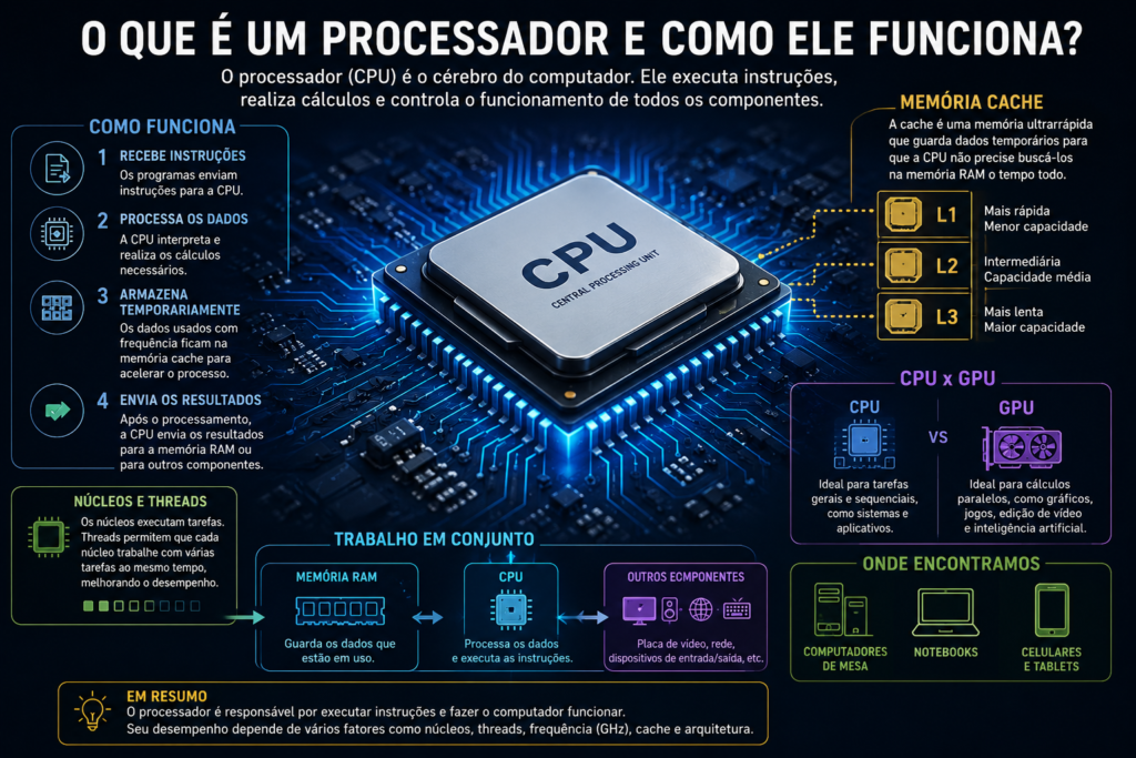 O que é um processador e como ele funciona no computador, notebook e celular