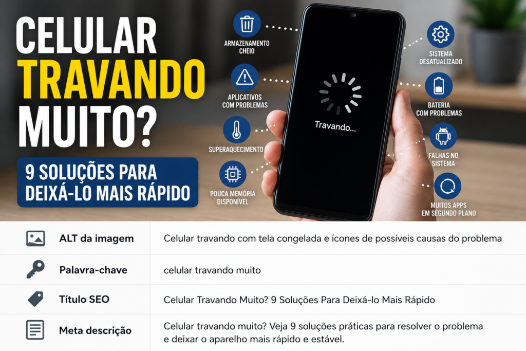 Celular travando muito com tela congelada e possíveis causas do problema