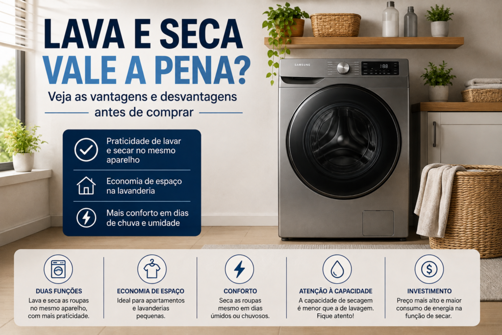 Lava e seca vale a pena mostrando vantagens e desvantagens antes de comprar